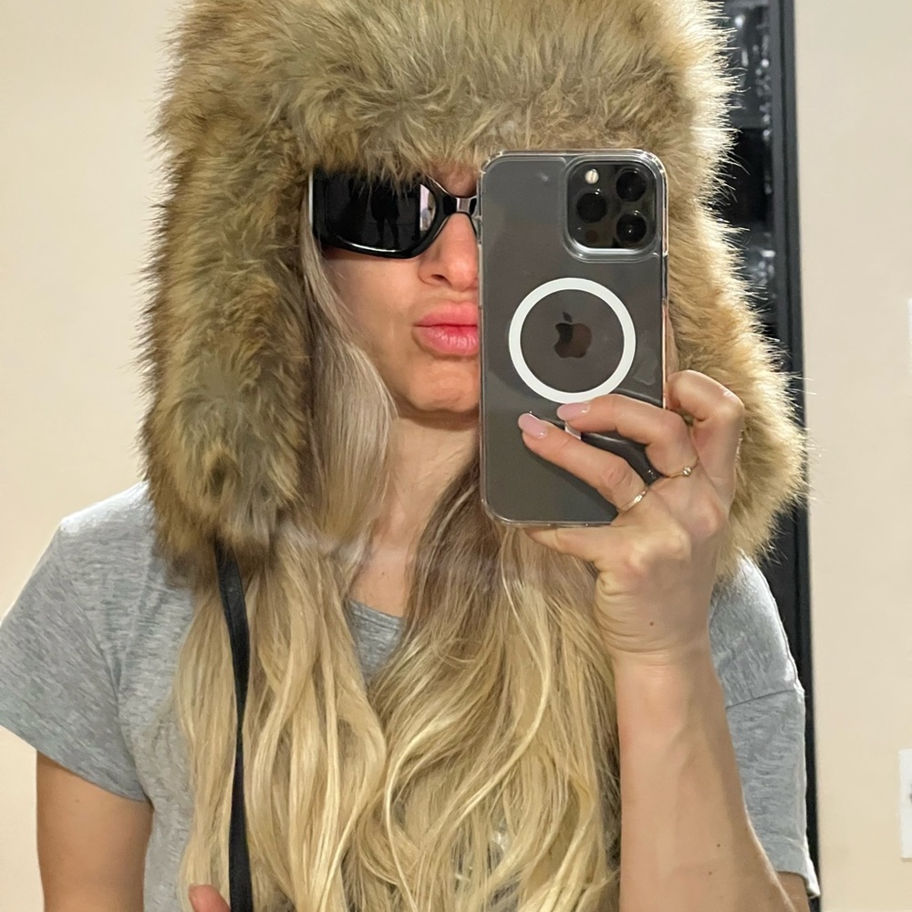 Crown Cap Faux Fur Trapper Hat Brown Made in Canada
